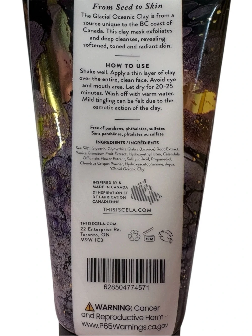 CÉLA Masque de Glacier Clay Mask by Celine‎ Tadrissi Full Size 75 ml New